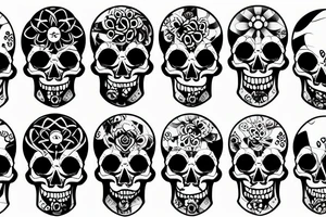 abstract skull tattoo idea