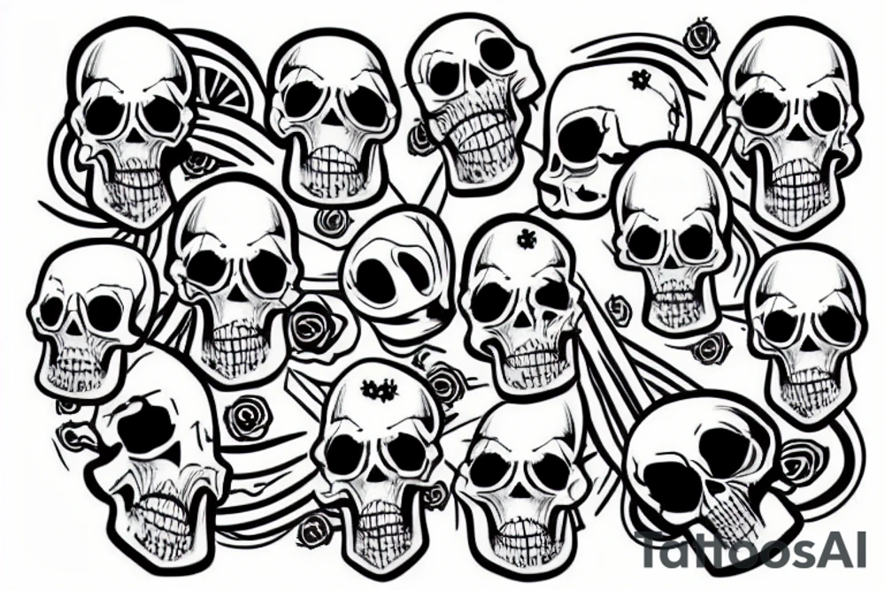 abstract skull tattoo idea