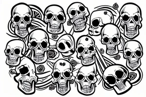 abstract skull tattoo idea