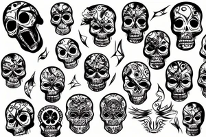 abstract skull tattoo idea