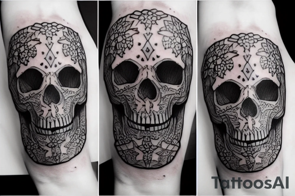 abstract skull tattoo idea