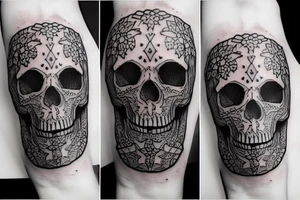abstract skull tattoo idea