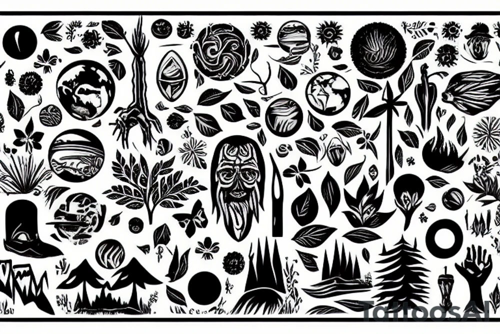 Environmentalism one world tattoo idea