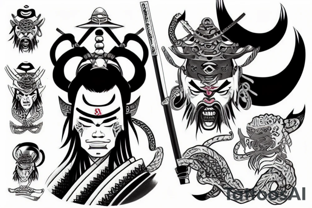 Samurai Oni Japanese tattoo idea