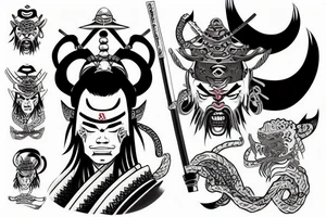 Samurai Oni Japanese tattoo idea