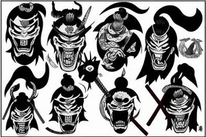 Samurai Oni Japanese tattoo idea
