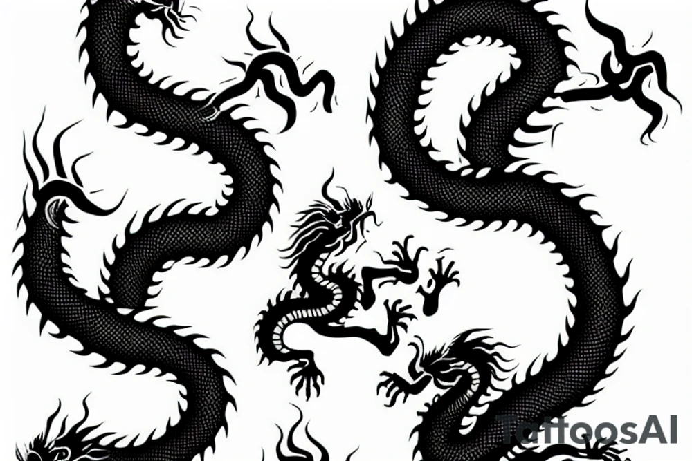 Chinese dragon vertical tattoo idea