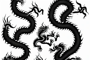 Chinese dragon vertical tattoo idea