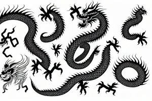Chinese dragon vertical tattoo idea