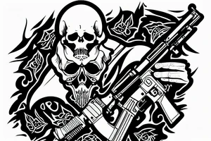 Reaper with kalashnikov and night vision googles tattoo idea