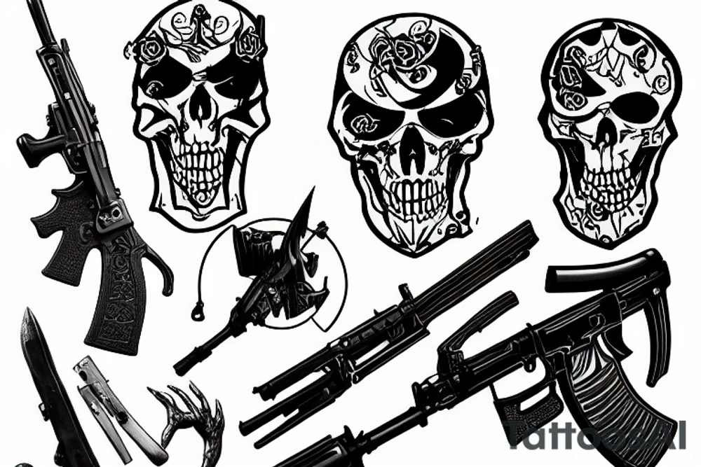 Reaper with kalashnikov and night vision tattoo idea