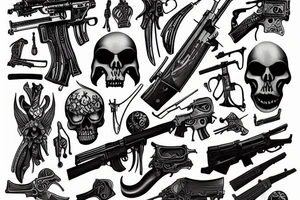 Reaper with kalashnikov and night vision tattoo idea