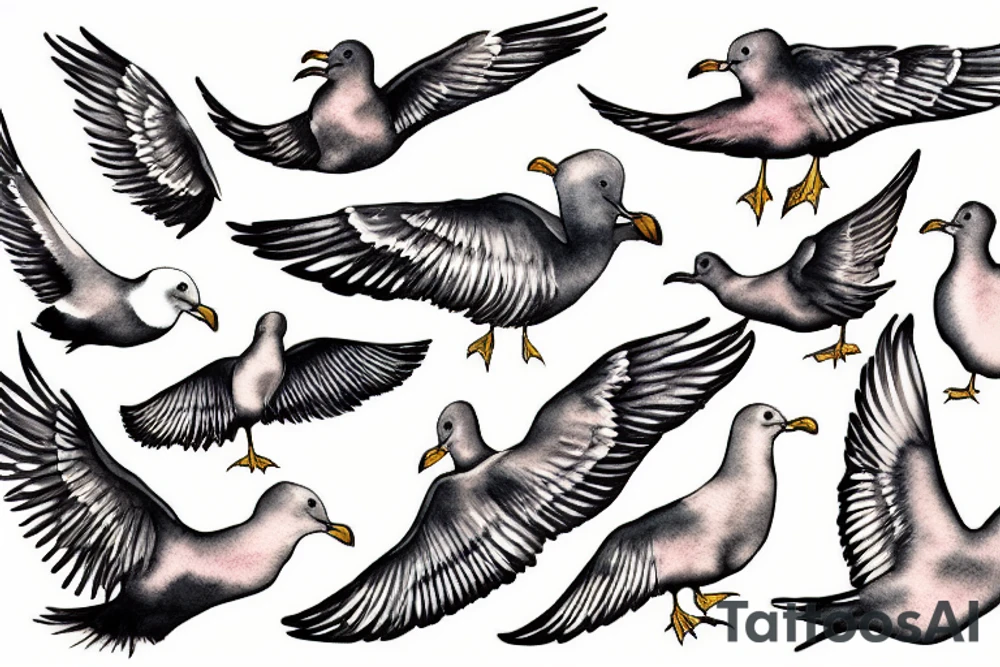 Flying seagull tattoo idea