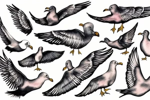 Flying seagull tattoo idea