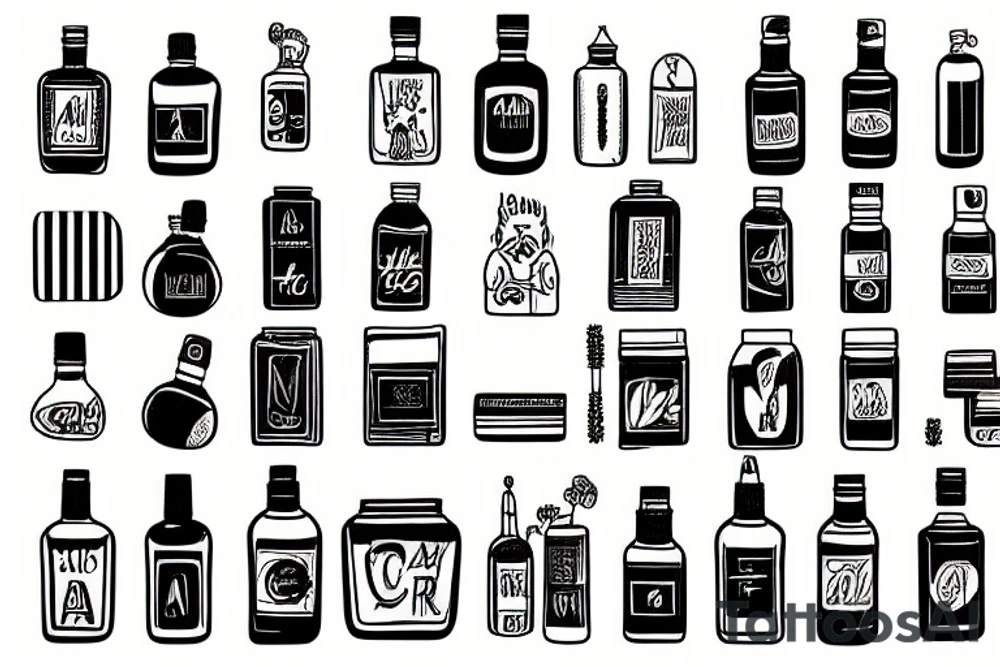 A bottle of Anis Cartujo tattoo idea