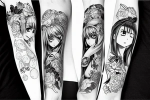 sleeve anime tattoo idea