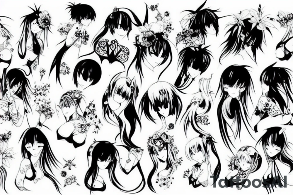 sleeve anime tattoo idea