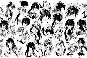 sleeve anime tattoo idea