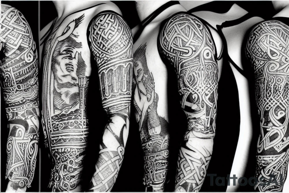 sleeve viking tattoo idea