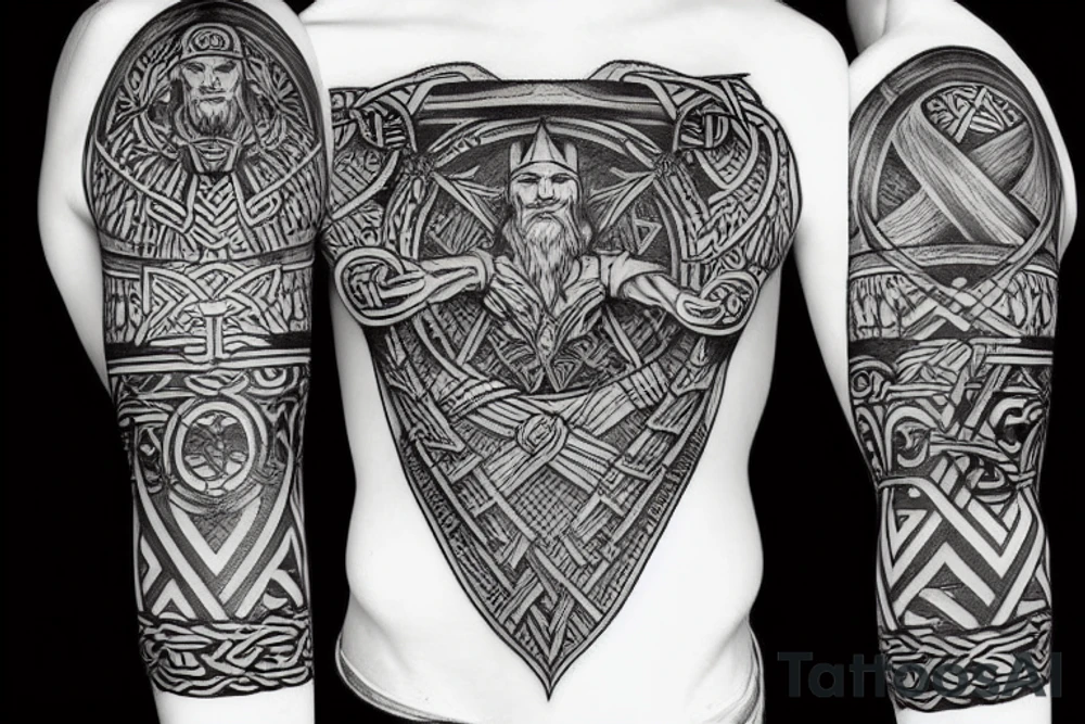 sleeve viking design tattoo idea