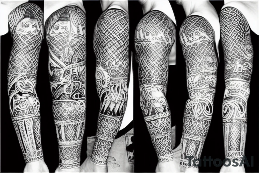 sleeve viking design tattoo idea