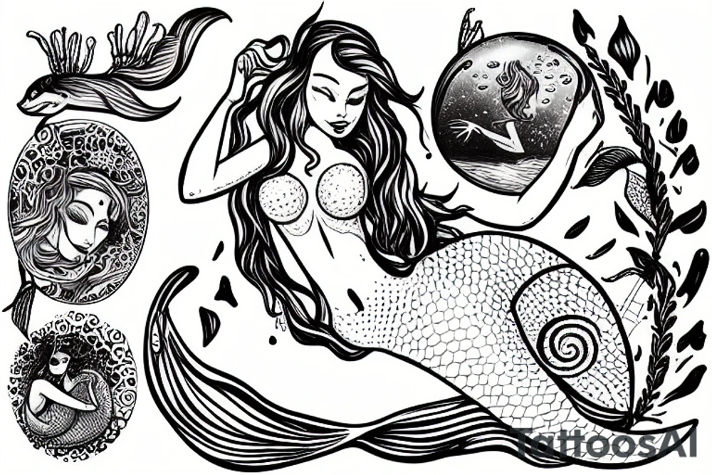 mermaid sitting on a rock staring into a hand mirror tattoo idea mermaid sitting on a rock staring into a hand mirror tattoo idea