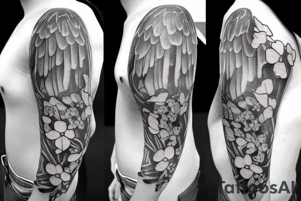 Forget me not with an angel tattoo idea