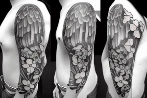 Forget me not with an angel tattoo idea
