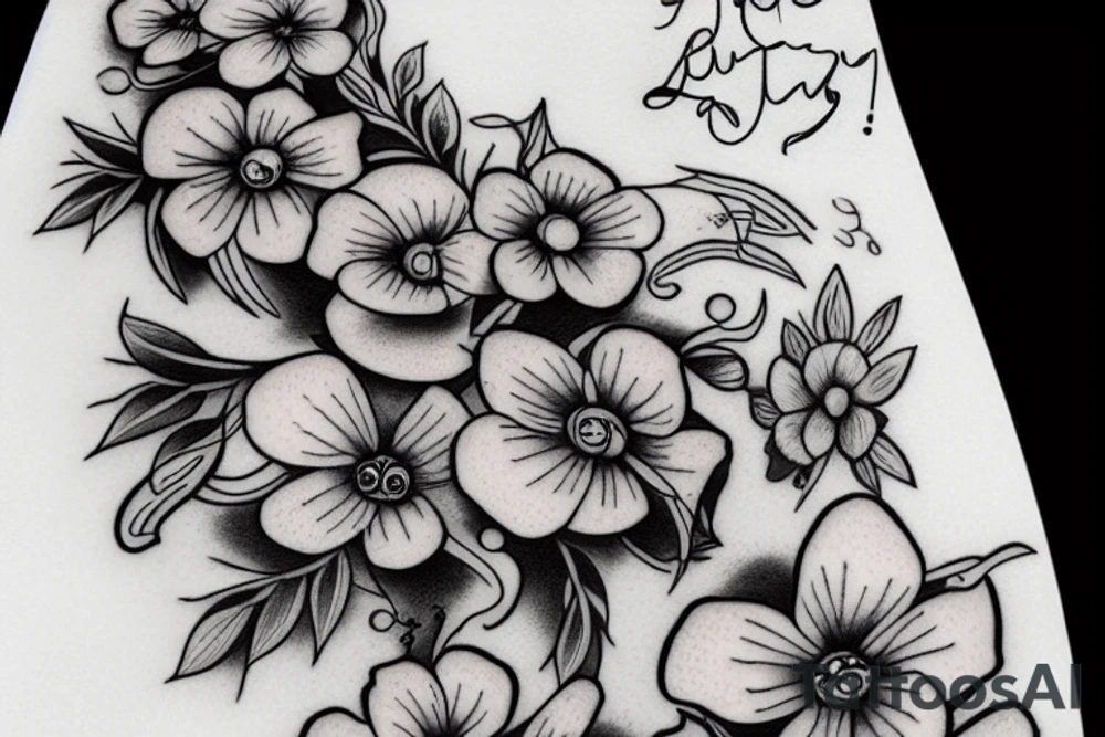 Forget me not with an angel tattoo idea