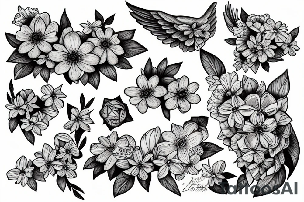 Forget me not with an angel tattoo idea