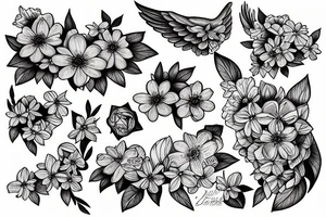 Forget me not with an angel tattoo idea