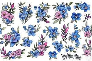 Forget me not with an angel tattoo idea