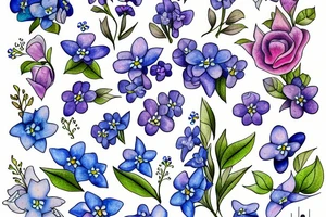 Forget me not with an angel tattoo idea