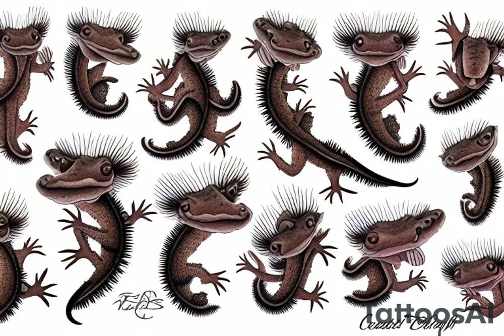 Crested eyelash gecko tattoo idea