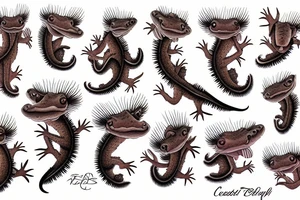 Crested eyelash gecko tattoo idea