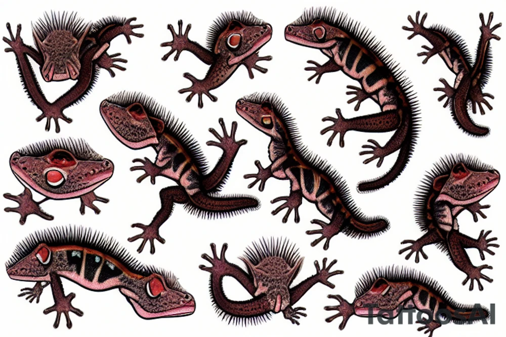 Crested eyelash gecko tattoo idea