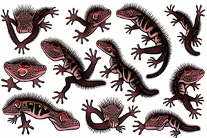 Crested eyelash gecko tattoo idea