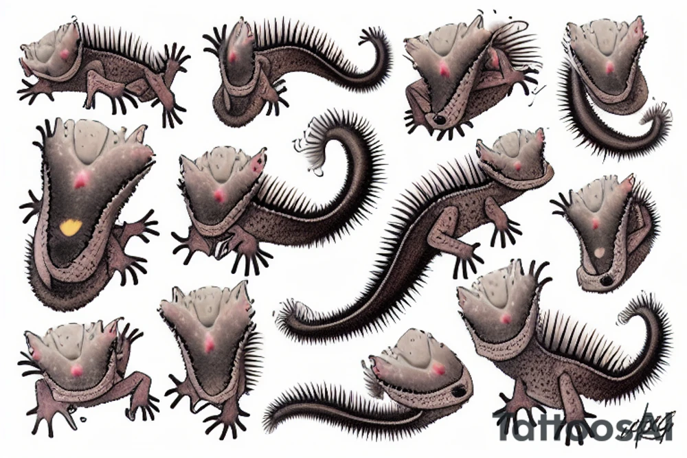 Crested eyelash gecko tattoo idea