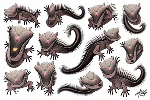 Crested eyelash gecko tattoo idea