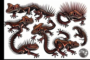Crested eyelash gecko tattoo idea
