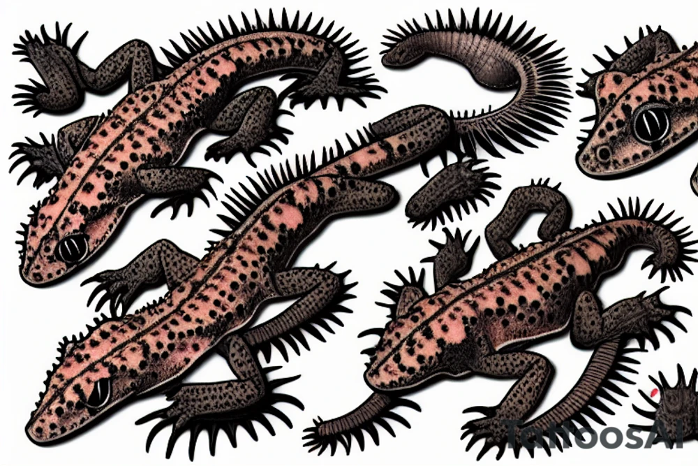 Crested eyelash gecko tattoo idea