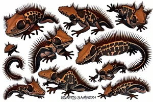 Crested eyelash gecko tattoo idea