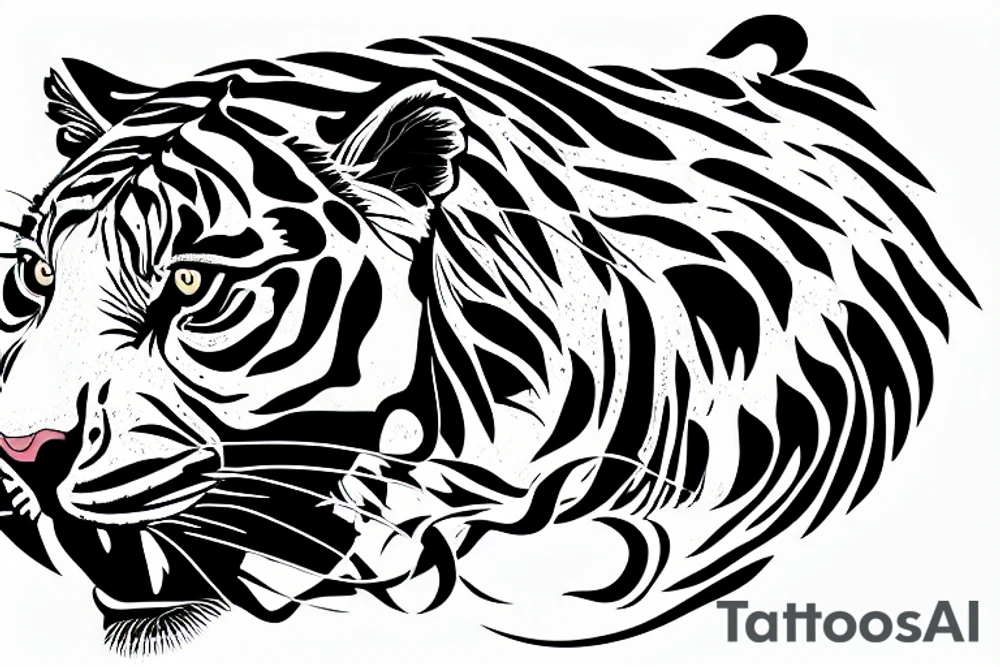 A tiger biting the arm tattoo idea