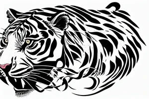 A tiger biting the arm tattoo idea
