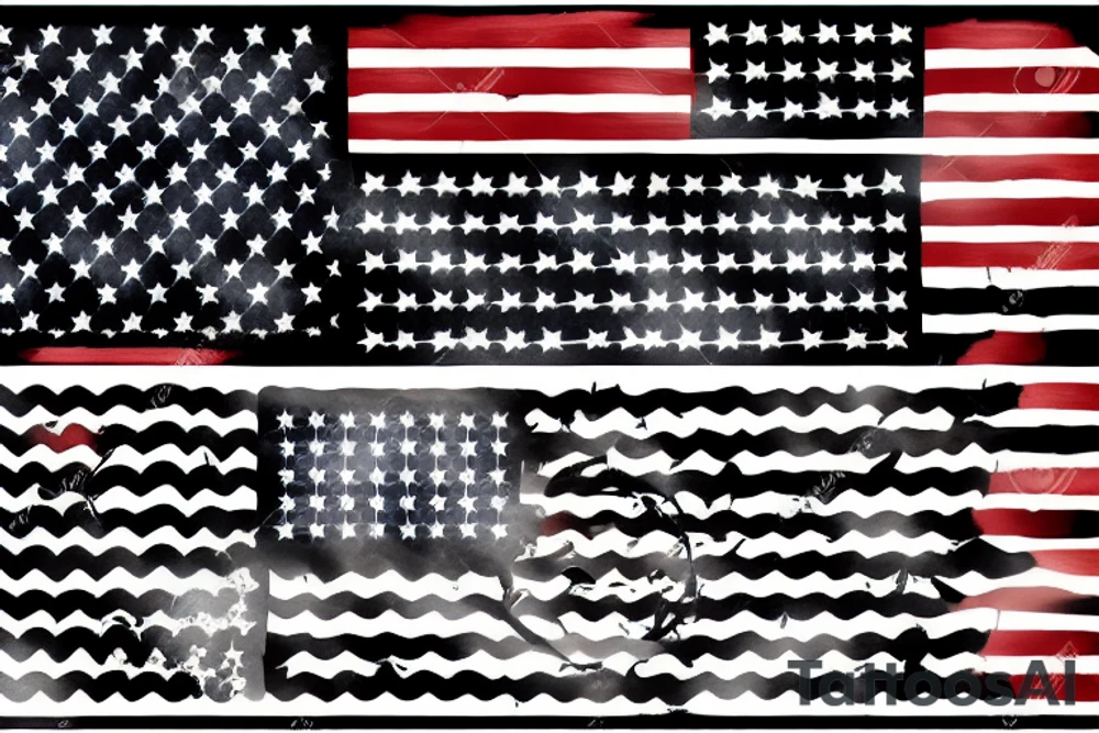Tattered american flag tattoo idea