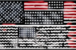 Tattered american flag tattoo idea