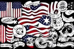Tattered american flag tattoo idea