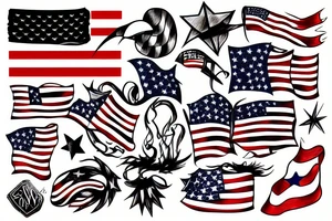 Tattered american flag tattoo idea