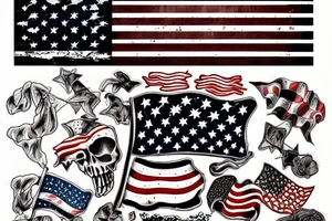 Tattered american flag tattoo idea
