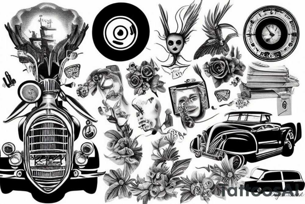 Road trip explore lost tattoo idea